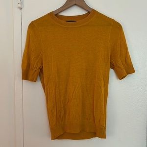 J. Crew silk blend short sleeve sweater tee gold